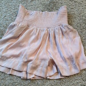 Light Pink Smocked Waist Shorts